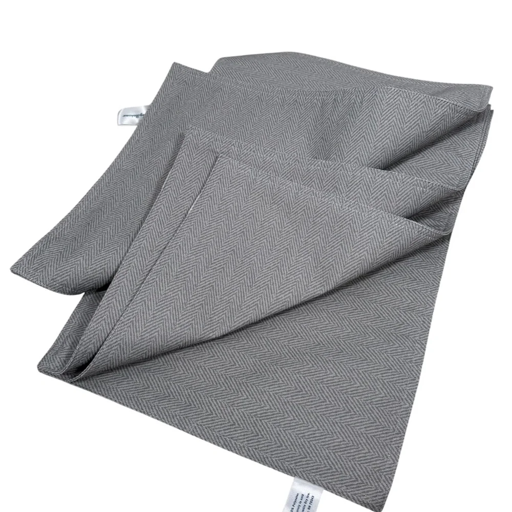 TOMMY BAHAMA Set of 4 Sullivan Herringbone Placemats 13x19in Indoor Outdoor Gray